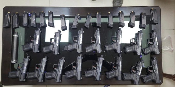 15 pistols recovered