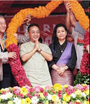 Sikkim CM with his wife Krishna Rai