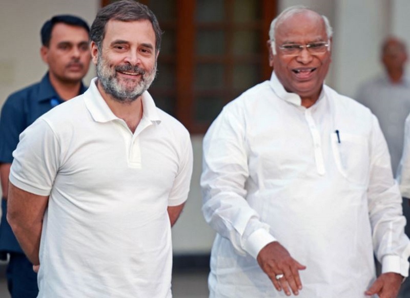 Congress leader Rahul Gandhi and Party President Mallikarjun Kharge